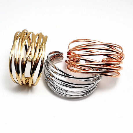 Fashion Alloy Round Chain Charms Cuff Bracelet For Women Female Gold&Silver Color Bracelets Jewelry - V.I.P Digital Presence