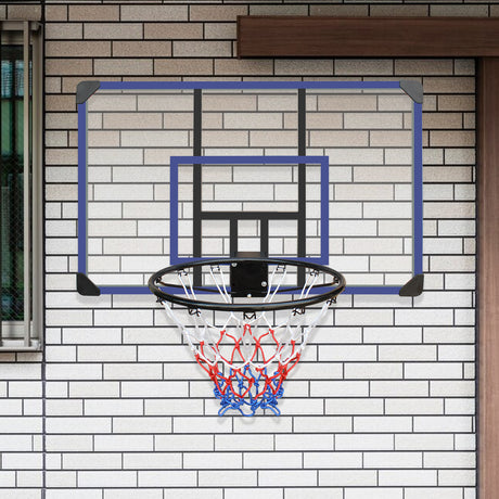 Wall mounted basketball basket, 45 x 29 inch shatterproof back, foldable basketball basket, all-weather mesh fabric - V.I.P Digital Presence