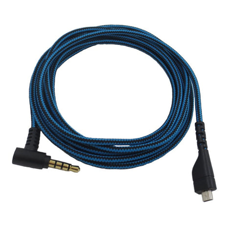 Suitable for Arctis 3 5 7 Sairui Ice Gaming Earphone Cable Blue Black Stripe Audio Cable - V.I.P Digital Presence
