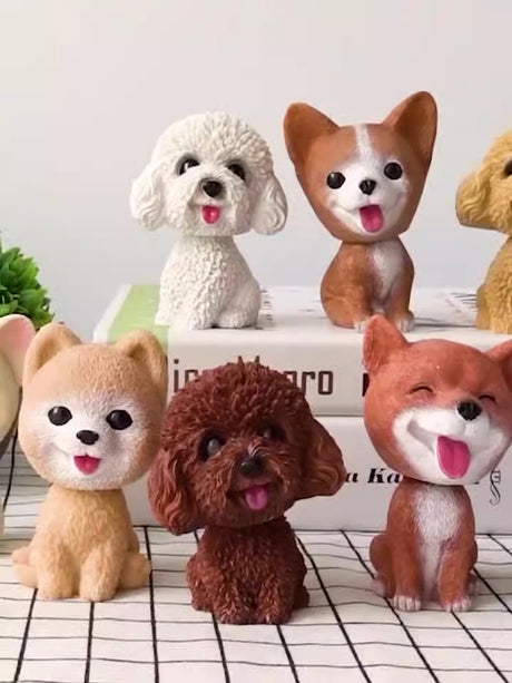 Cute doll decorations in the car, resin bobblehead dog animal bulldog, creative cute car ornaments - V.I.P Digital Presence