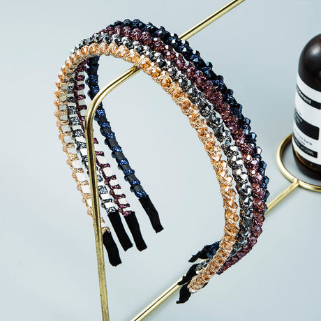 Winding String Crystal Thin Edge Headband Female Fashion Super Flash Party Hair Pressing Shampoo Headwear - V.I.P Digital Presence
