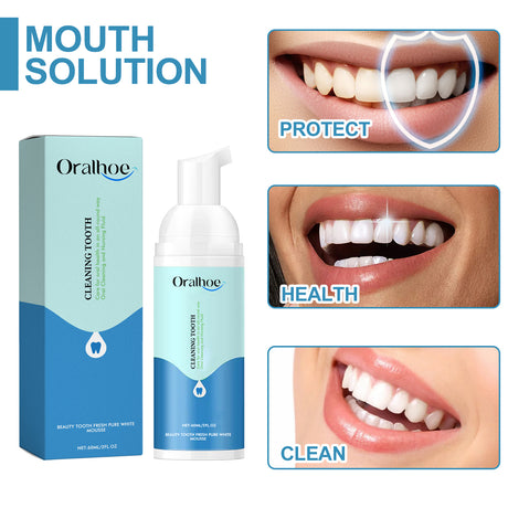 Beauty Tooth Fresh Pure White Mousse, Clean Bad Breath Stains White Teeth Care Gums Care Toothpaste - V.I.P Digital Presence