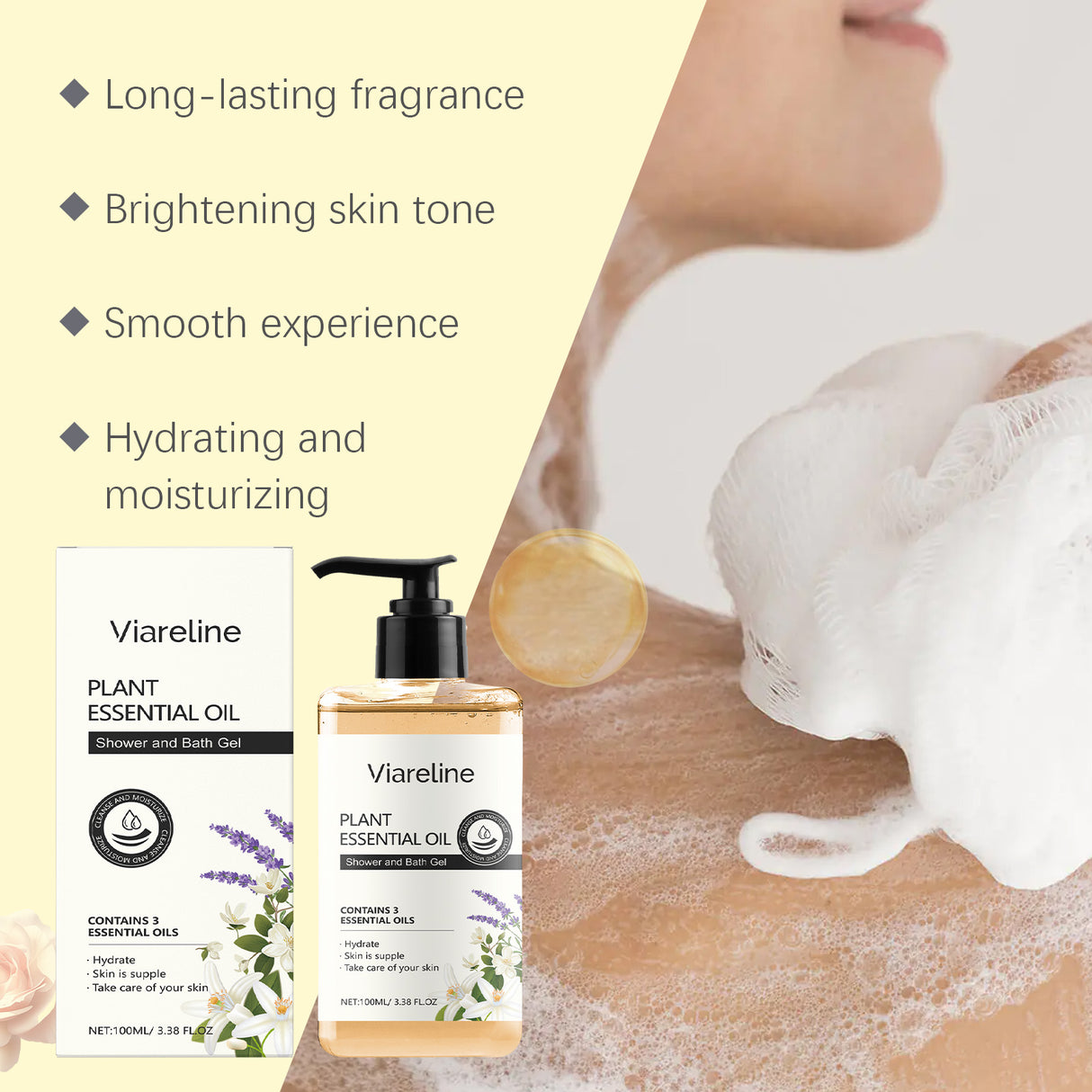 Long-Lasting Fragrance Shower Gel With Charming Fragrance, Moisturizing Luster, Tender And Moisturizing Skin, Delicate And Smooth