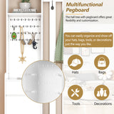 39.3'W70.8'H multifunctional corridor shoe cabinet with soft padded nail board and white clothes hanger with entrance hook - V.I.P Digital Presence