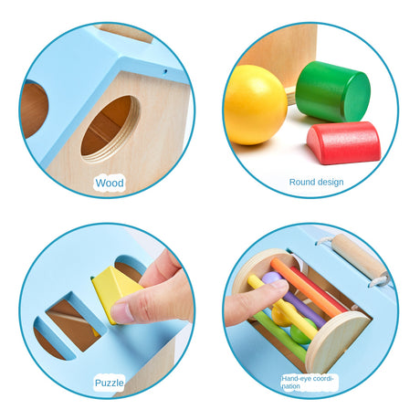 Montessori teaching aids 0-3 baby early education busy house wooden shape matching house drawer box puzzle toy - V.I.P Digital Presence