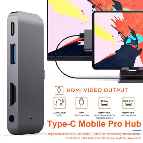 Type-c splitter switch game console mobile phone computer HD usb c suitable for ipad four-in-one expansion dock - V.I.P Digital Presence