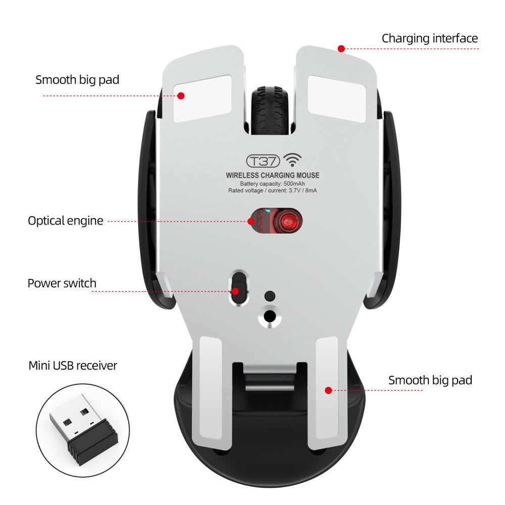New USB wireless mouse 1600DPI rechargeable office mouse desktop laptop accessories - V.I.P Digital Presence