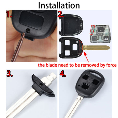 2 3 Button Pad Switch Remote Car Key Shell Case For Toyota RAV4 Prado Corolla Land Cruiser Previa Tarago Pixis Rush Celica - V.I.P Digital Presence