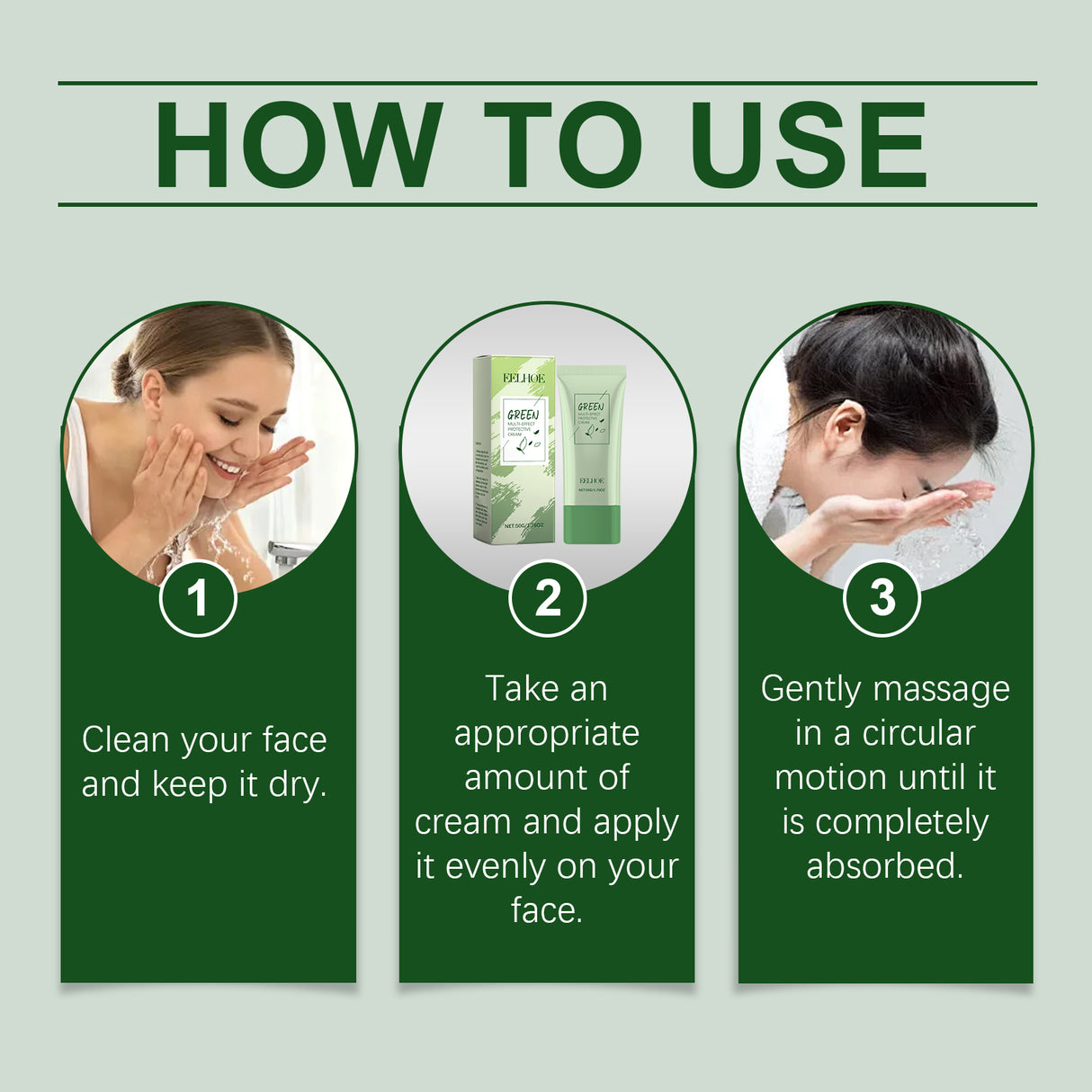 Green Tea Protective Cream Outdoor Protective Refreshing Smooth Delicate Facial Acne Skin Daily Care Cream