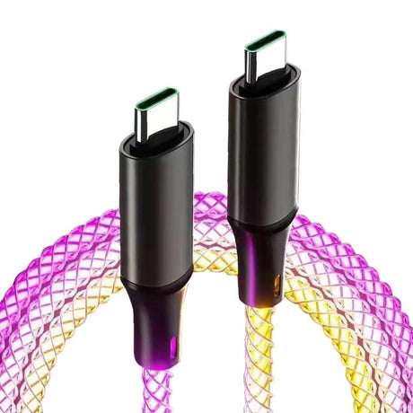 Data cable car luminous breathing gradient PD60W 27W super fast charging suitable for Apple Android Type - V.I.P Digital Presence