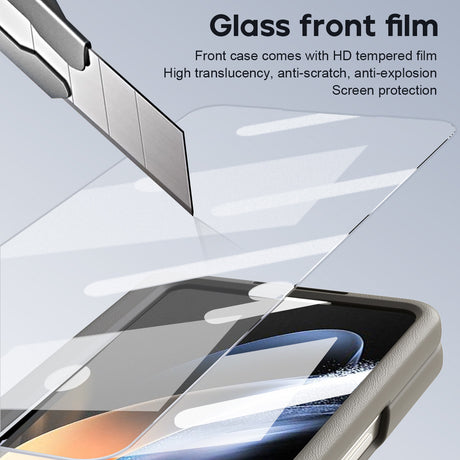 Samsung Fold5 phone case FOLD4 folding screen leather hinge pen slot all inclusive protective cover film, suitable for all in one use - V.I.P Digital Presence