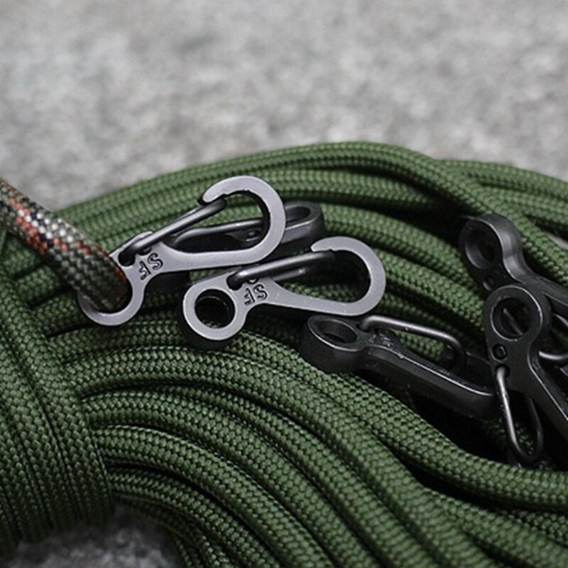 10 piezas de equipo de supervivencia EDC Paracord Mosquetón Snap Mini SF Clip de resorte Gancho de camping Senderismo Mochila Clip de hebilla táctica 