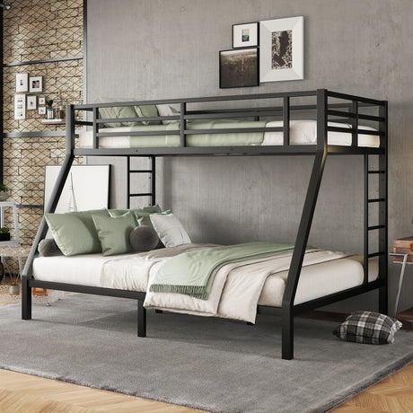 Metal Twin XL over Queen Bunk Bed for Teens and Adults,Space-Saving/Noise Reduced/No Box Spring Needed - V.I.P Digital Presence