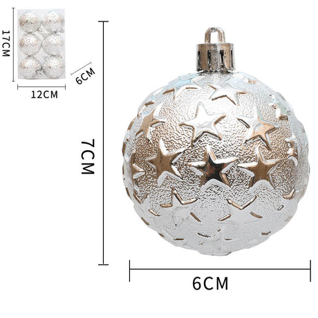 Christmas 6cm Decorative Ball with Starry Sky Relief, Christmas Electroplating Ball Pendant, Venue Decoration Ball - V.I.P Digital Presence