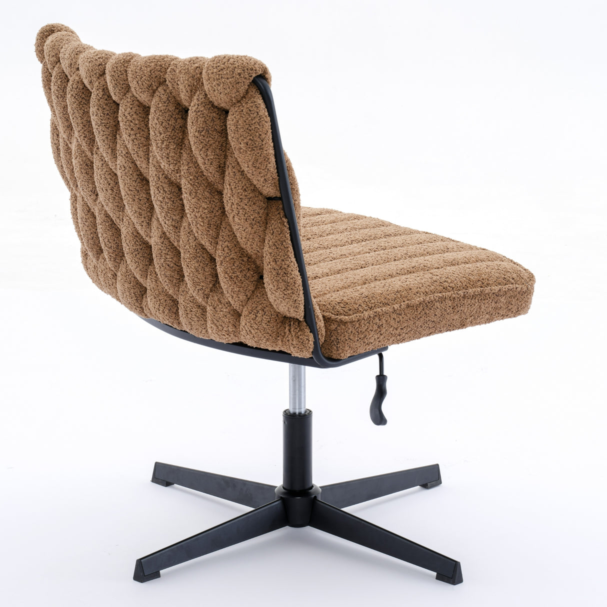 Armless Office Desk Chair No Wheels BROWN