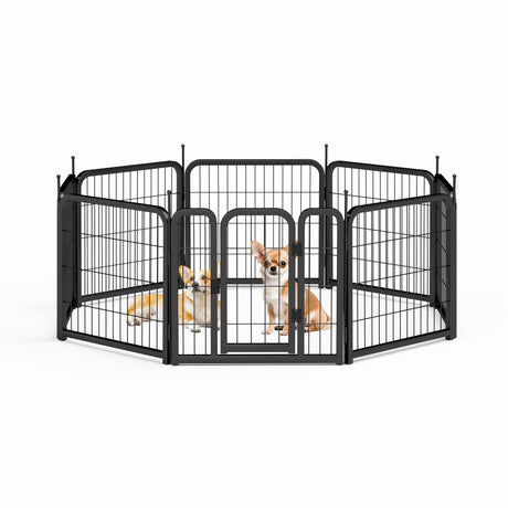 8-panel dog fence, 24 inch small dog pet fence, portable indoor pet game fence. Black, 22.2 inches wide x 23.6 inches high. - V.I.P Digital Presence