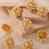 Copper Shell Pearl Stud Earrings - V.I.P Digital Presence