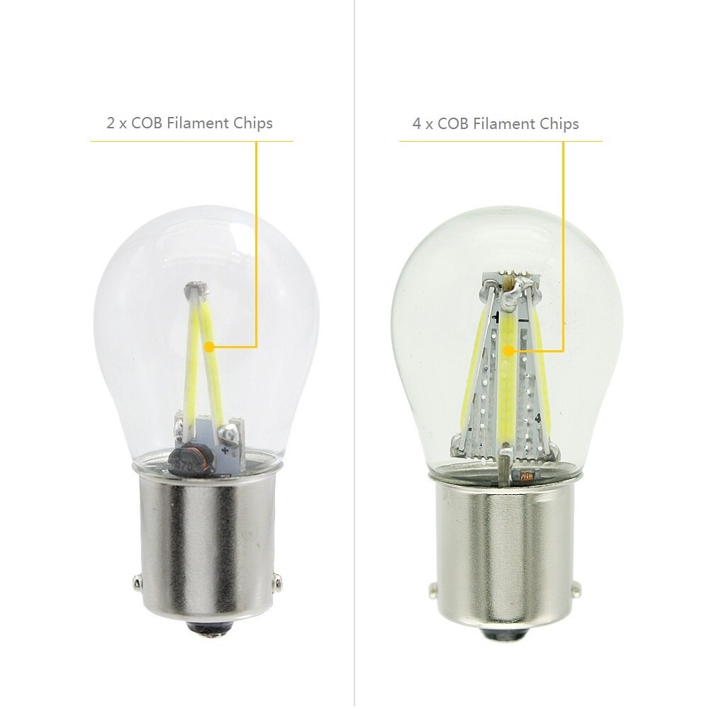 1pcs 1156 P21W BA15S 1157 BAY15D COB LED Filament Chip Car Brake Lights Auto Reverse Bulb Parking Lamp 12V Red White Yellow - V.I.P Digital Presence