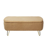 Camel Storage Ottoman Bench for End of Bed Gold Legs - V.I.P Digital Presence