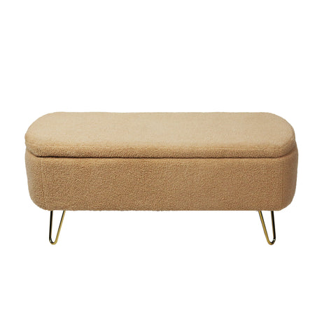 Camel Storage Ottoman Bench for End of Bed Gold Legs - V.I.P Digital Presence