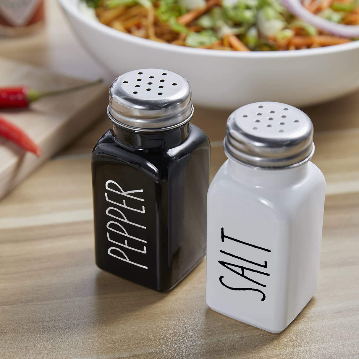 Black and white seasoning jar pepper salt bottle seasoning box square glass - V.I.P Digital Presence