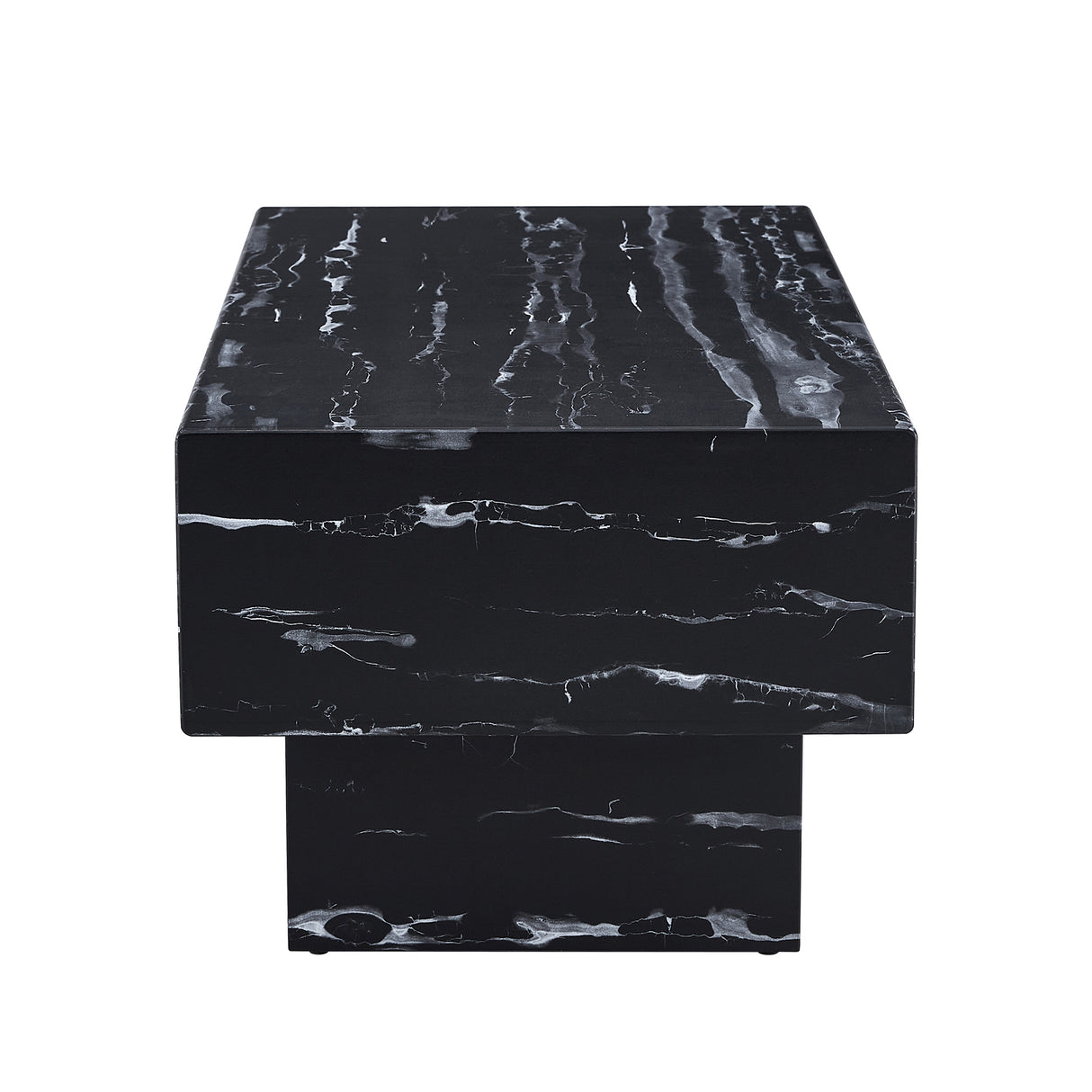 The black coffee table has patterns Modern rectangular table suitable for living rooms and apartments  43.3"*21.6"*17.2"