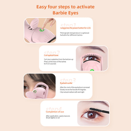 Electric eyelash curler three temperature rechargeable eyelash curler portable compact heating eyelash curler - V.I.P Digital Presence