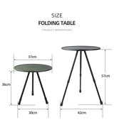 Muebles de exterior para balcón, ligeros, portátiles, de aluminio, altura ajustable, pequeños, redondos, plegables, para picnic y camping.