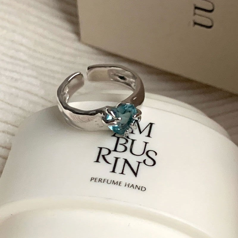 Dopamine love colored zircon diamond ring female niche index finger high-end fashion personality open ring - V.I.P Digital Presence