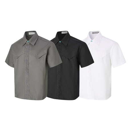 Embroidered short sleeved shirt men's loose shirt - V.I.P Digital Presence