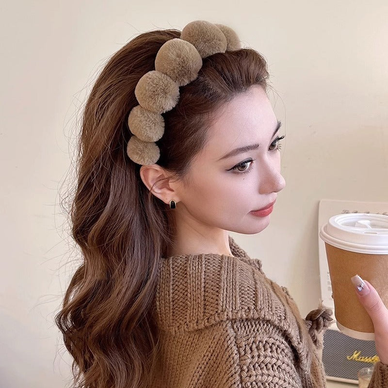 Retro plush hair hoop women's headband compression headband accessories - V.I.P Digital Presence