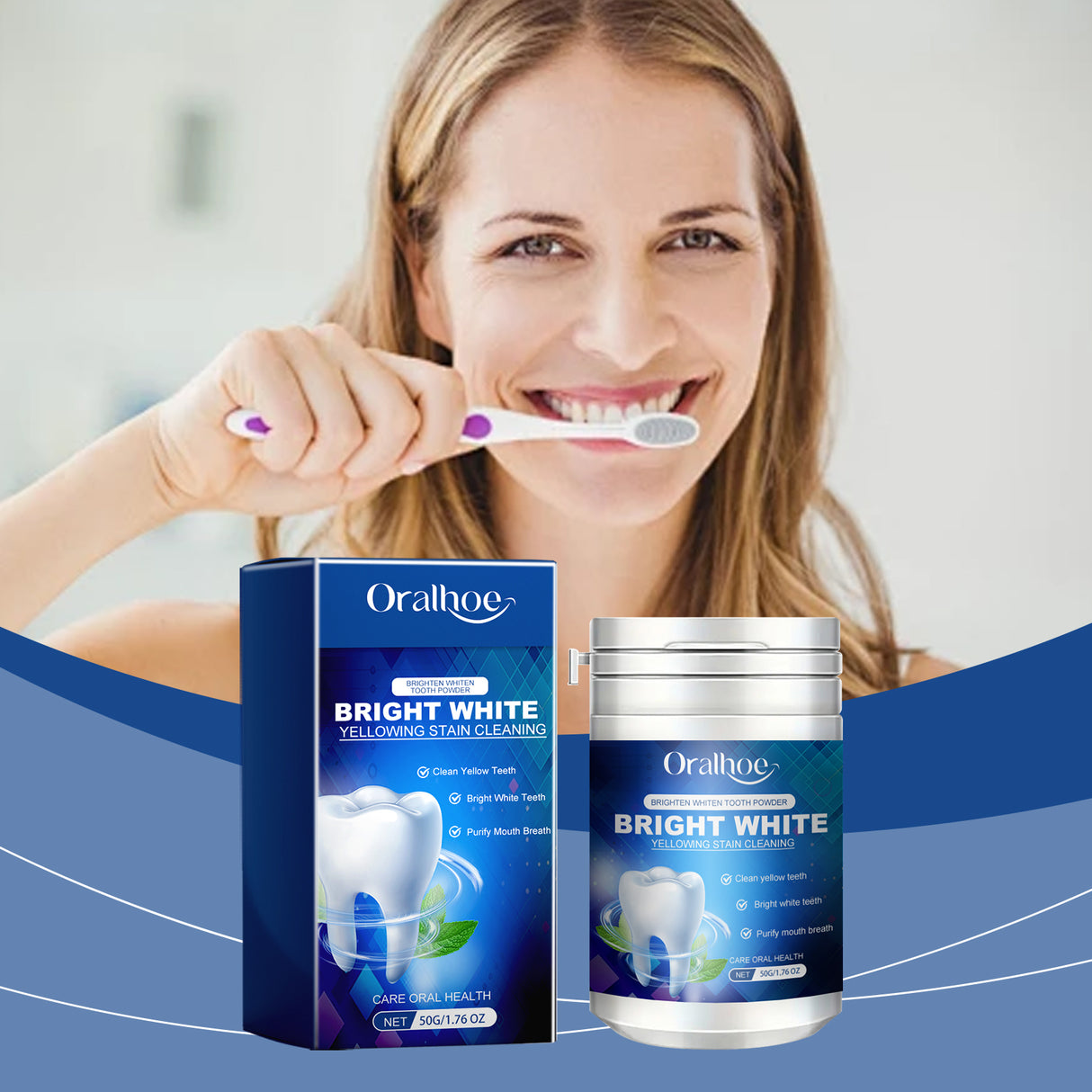 Teeth Whitening Cleaning Powder Teeth Whitening Fresh Breath Yellow Stains Stains Stains Cleaning Powder - V.I.P Digital Presence
