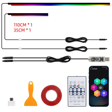 10 in 1 Car LED Acrylic Light Strip RGB Symphony Auto Interior Strip Lights Remote/APP Control Decorative Atmosphere Lamp - V.I.P Digital Presence
