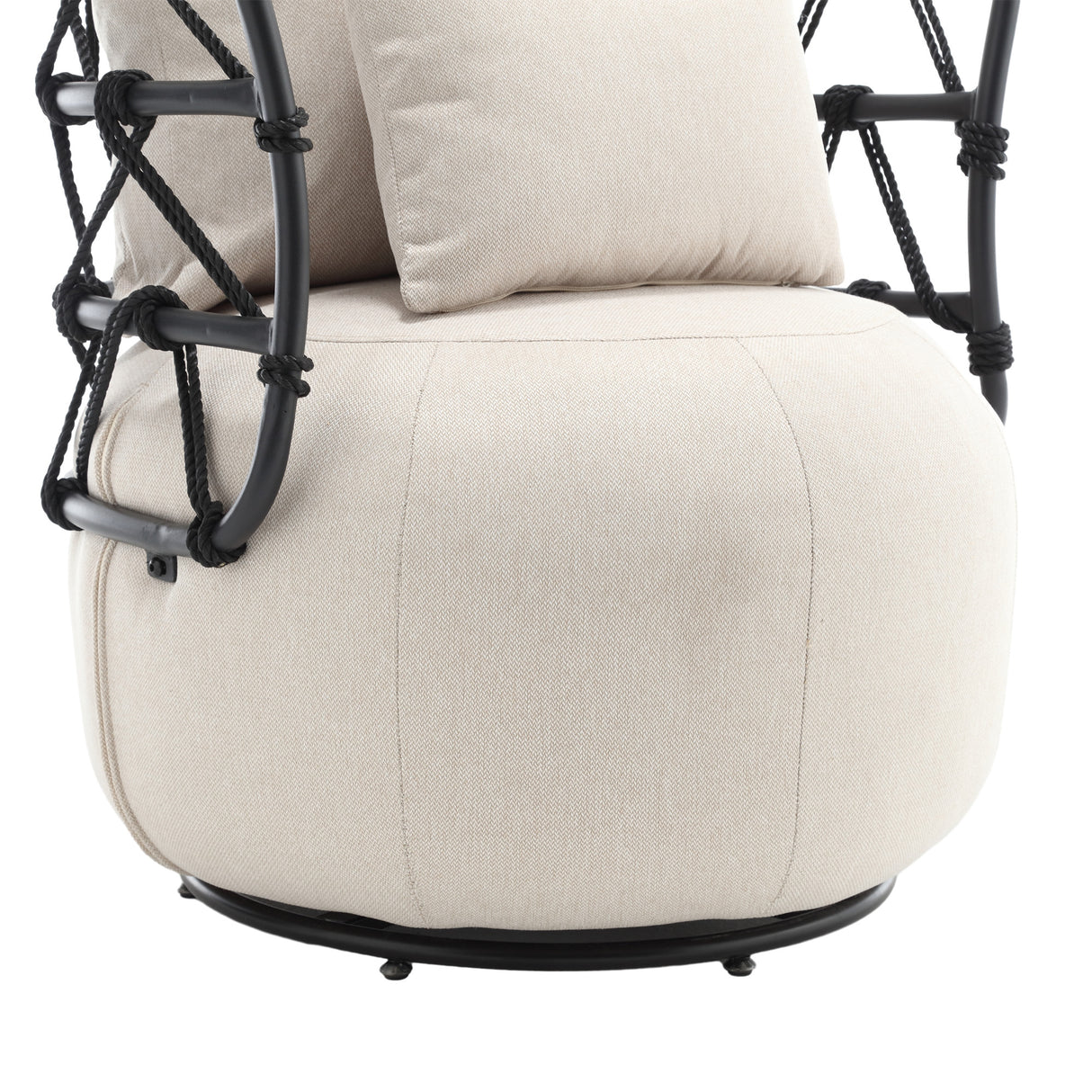 COOLMORE Upholstered Tufted Living Room Chair Textured Linen Fabric Accent Chair with Metal Stand - V.I.P Digital Presence