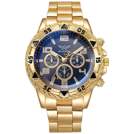Men's casual sports men's watch steel strap quartz watch large dial - V.I.P Digital Presence