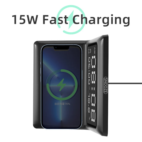 Alarm Clock Wireless Charger For Apple Wireless Fast Charging Multi-Function 3-In-1 Mobile Phone Wireless Charging - V.I.P Digital Presence