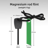Juego de camping pequeño mini pedernal impermeable encendido tira de magnesio varilla de magnesio