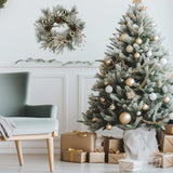 Christmas Wreath 20 Inch Christmas Door Decorations Wreath with Warm Lights - V.I.P Digital Presence