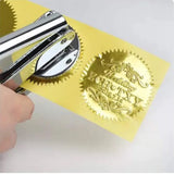 45/50mm blank circular gold silver red/cowhide gear shaped pliers steel seal sticker certificate stamp - V.I.P Digital Presence