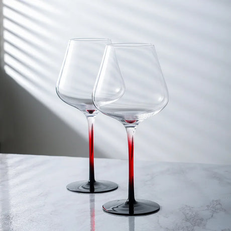 Black and Red Bow Tie Burgundy Wine Glass Pot Belly Home Kitchen Light Luxury Lead-free Crystal Color Glass Wine Original Goblet - V.I.P Digital Presence