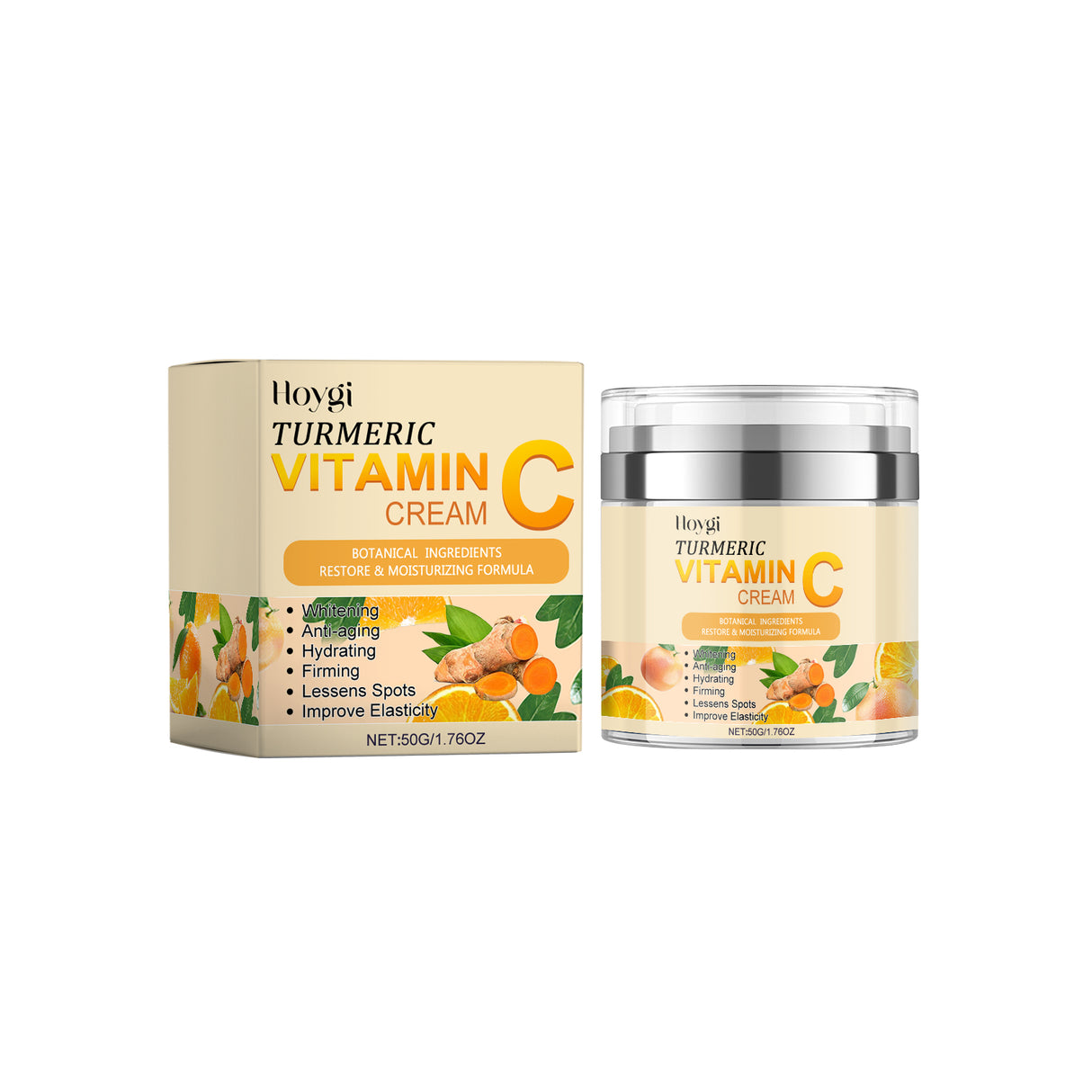 Turmeric Vitamin C Brightening Cream, Moisturizing Even Skin Tone Lighten Acne Mark Brightening Moisturizing Cream - V.I.P Digital Presence