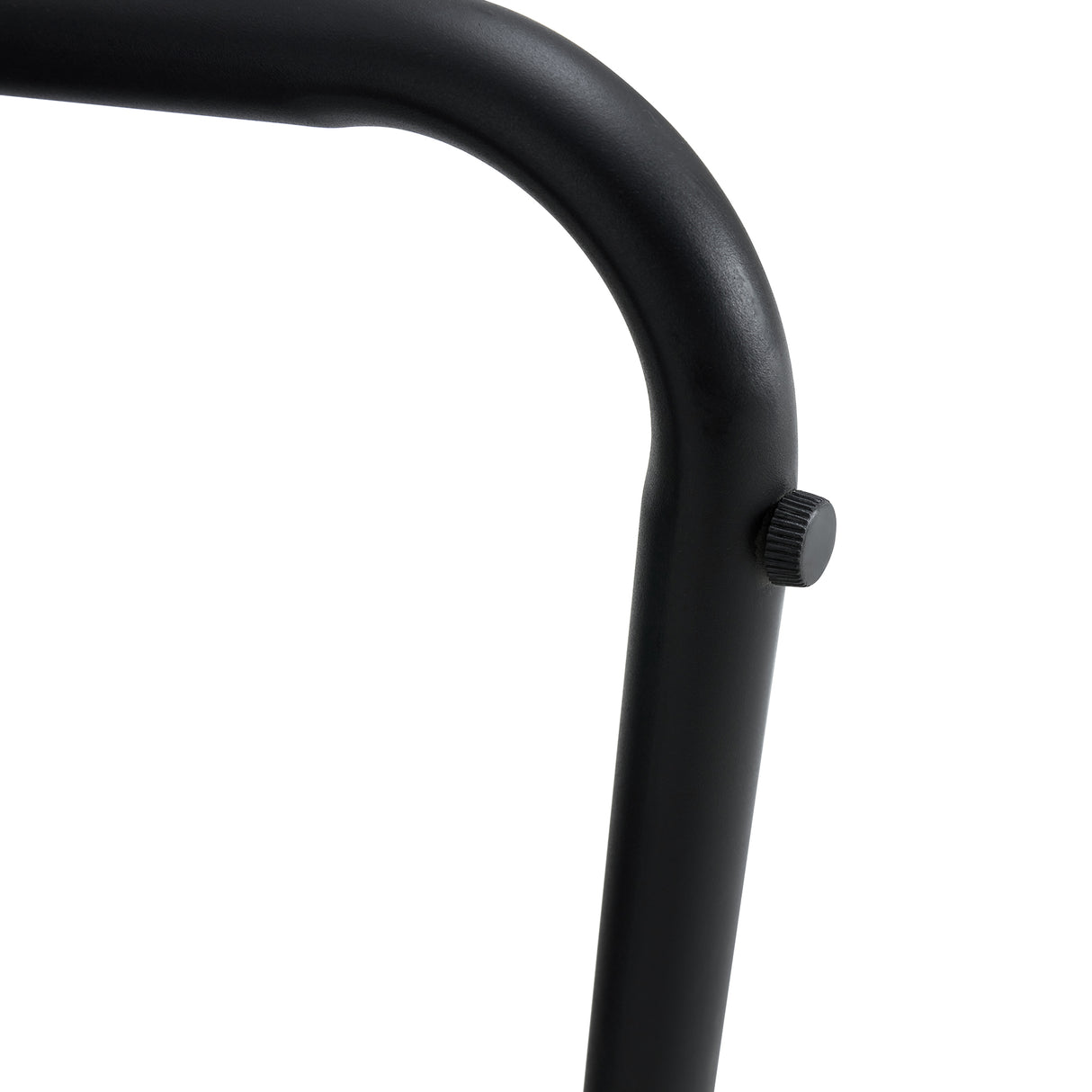 Black minimalist armless sofa chair with PU backrest paired with black metal legs