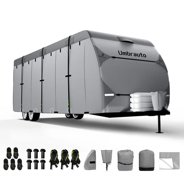 Umbrauto RV Cover,7 Layers Travel Trailer Cover, Waterproof Camper Cover,Grey - V.I.P Digital Presence