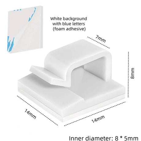Wire fixing clip adhesive R-type wiring buckle for cable storage without punching holes bundle wire compression clip - V.I.P Digital Presence