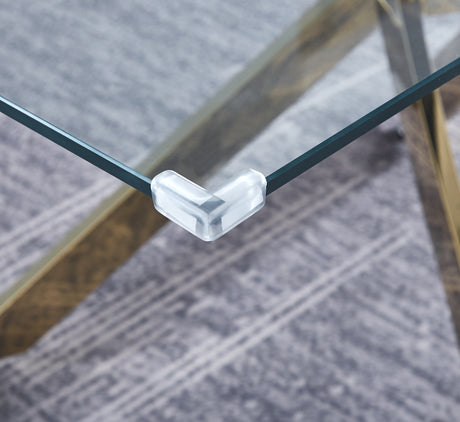 Modern Glass Table for Dining Room/Kitchen, 0.39" Thick Tempered Glass Top, Chrome Stainless Steel Base - V.I.P Digital Presence