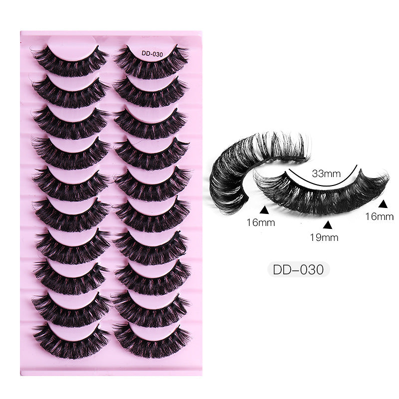 New DD Russian Large Roll Grafting Free False Eyelashes 10 Pairs Of Multi-Layer Thick Cross Mink Like Eyelashes - V.I.P Digital Presence