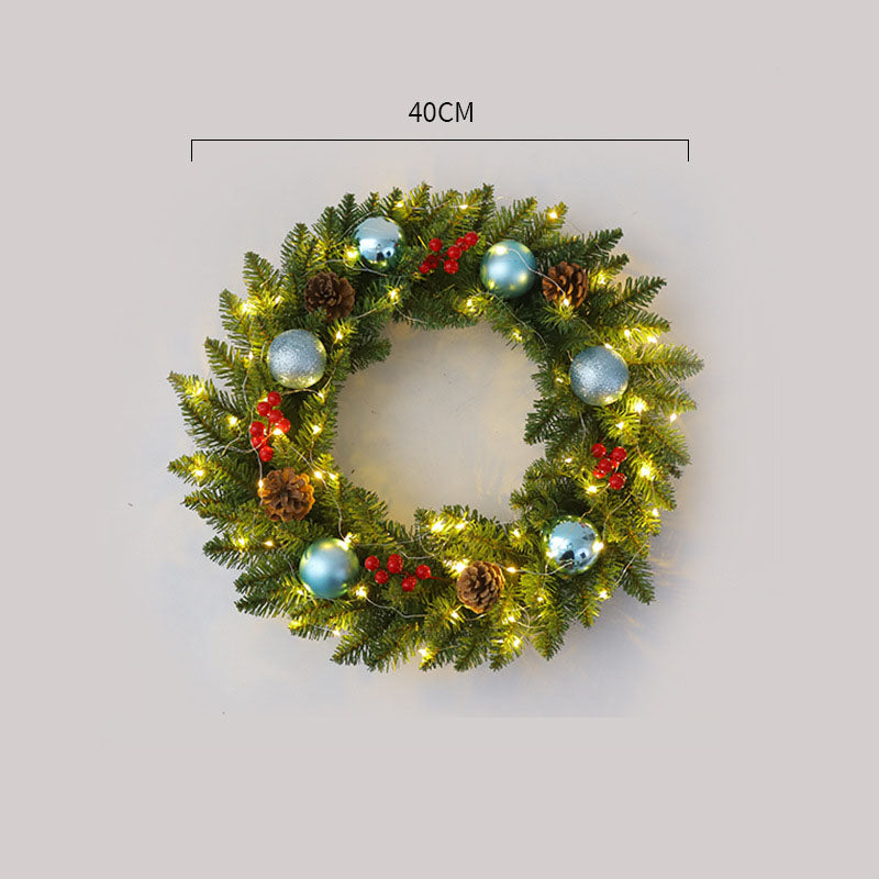 Christmas wreath rattan 30/40/50/60cm Christmas decoration wreath door hanging scene - V.I.P Digital Presence