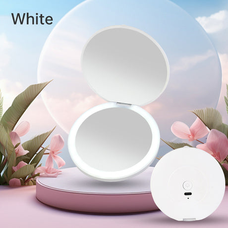 Mini portable LED light-emitting makeup mirror round stackable lighted beauty mirror - V.I.P Digital Presence