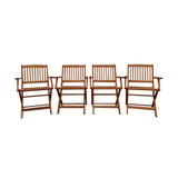 Foldable Patio Dining Set 4 Folding Chairs Indoor and outdoor universal Teak - V.I.P Digital Presence