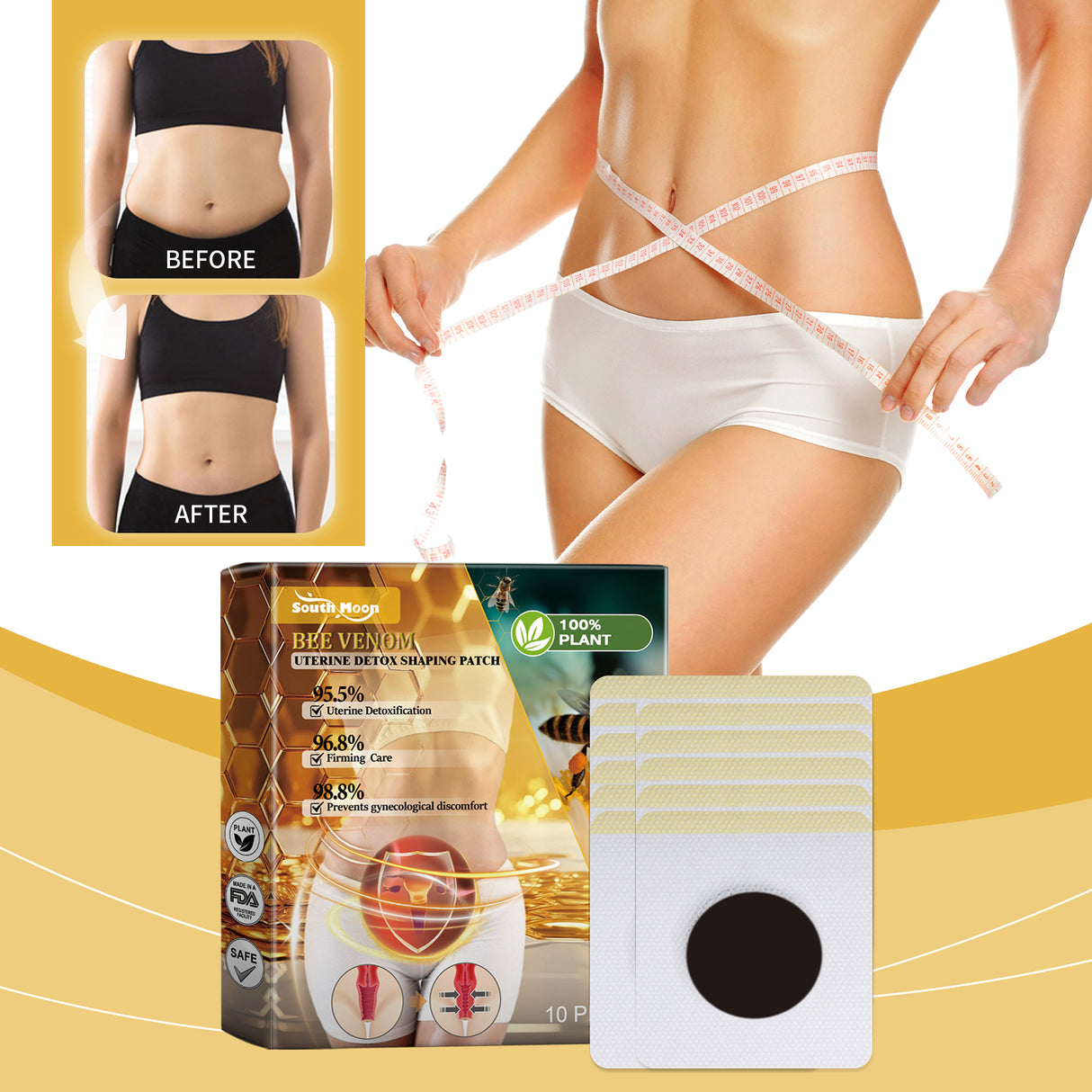 Bee Venom Body Care Patch, Body Firming Body Light Body Daily Lazy Care Patch